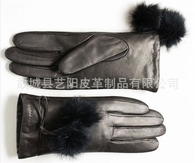 女士高貴大方時尚休閑保暖系列 2014新款皮毛一體手套廠家直銷